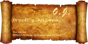 Ország Julianna névjegykártya
