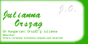 julianna orszag business card